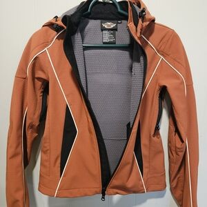 Harley-Davidson Orange Hooded Jacket Kids Size XS Motorcycle Apparel